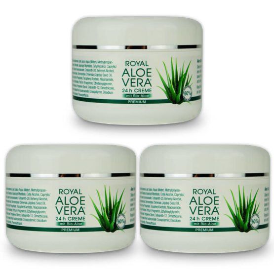Royal Aloe Vera 24h Gesichtscreme aus Bio Aloe Vera Dreierpack
